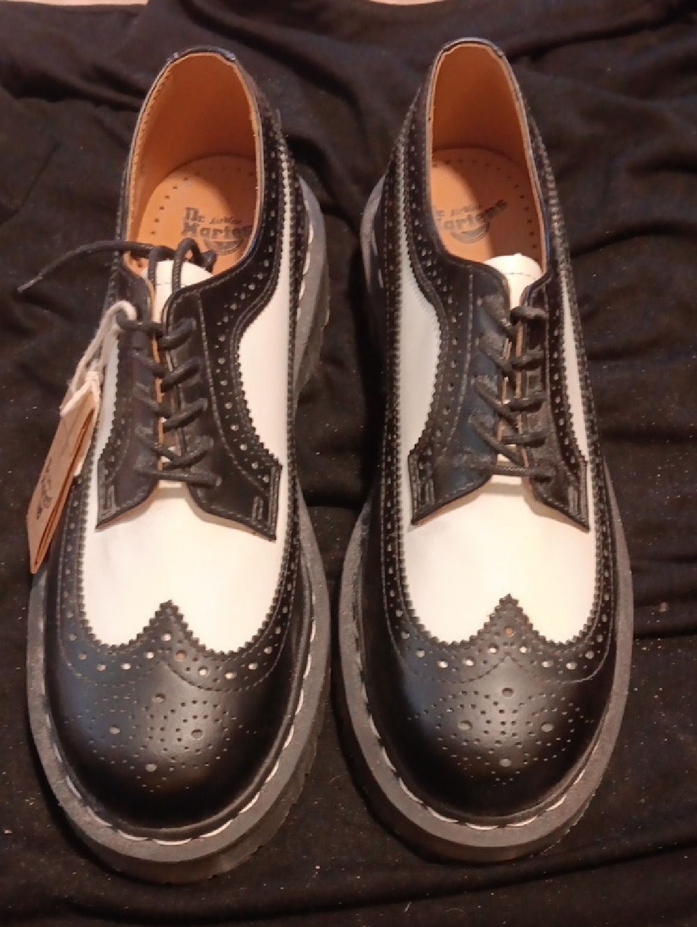 Dr. Martens Men’s Black and White Two-Tone Brogue Oxfords US 8M 9L